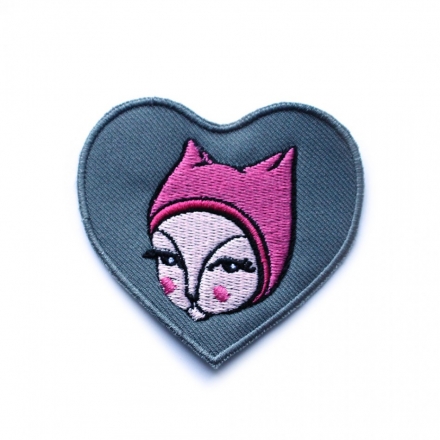 Pink Patch Kitten Pink Cat Patch - embroidered sew on cat patch by MissElla on The Bazaar
